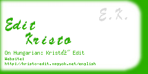 edit kristo business card
